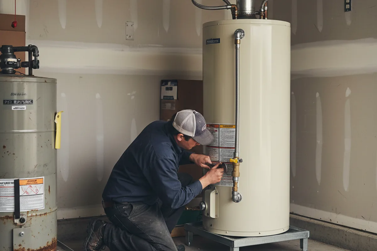 Water heater and shutoff valve replacement in Wayne