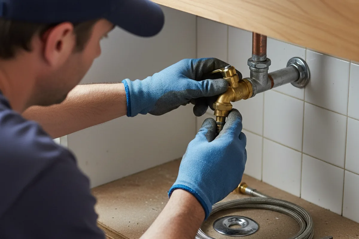 Shutoff valve and fitting work during Well Pump Repair in Wayne